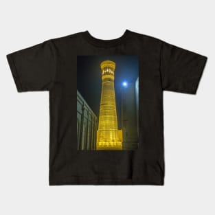 Uzbekistan. Bukhara. Kalyan Minaret. Night. Kids T-Shirt